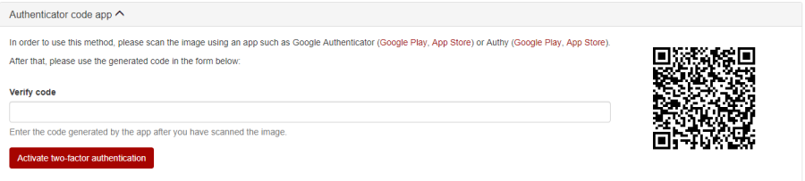 authentification code app